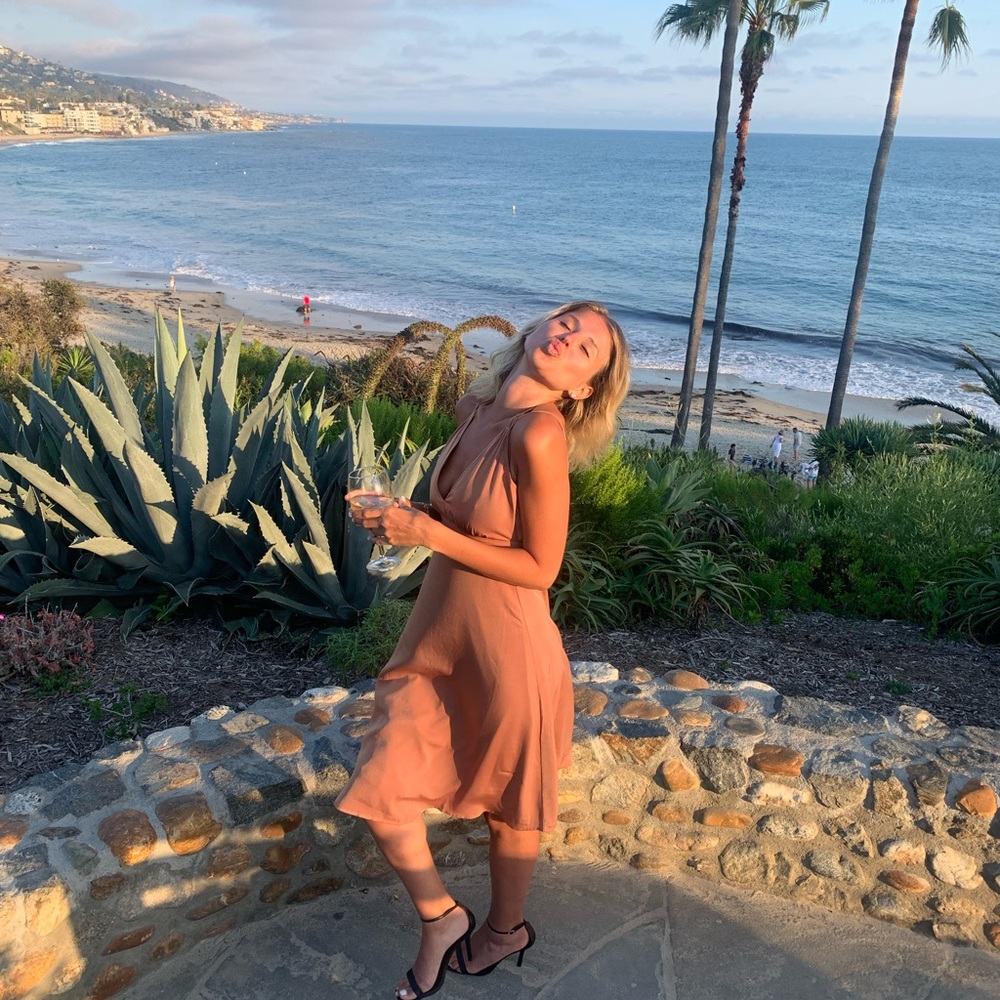 $50 champagne silk dress for sale